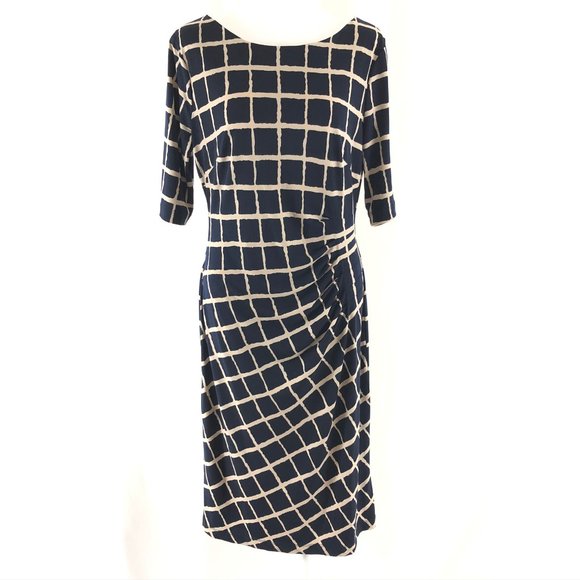 Covington Dresses & Skirts - Covington Sheath Dress Ruched Geometric Stretch 10